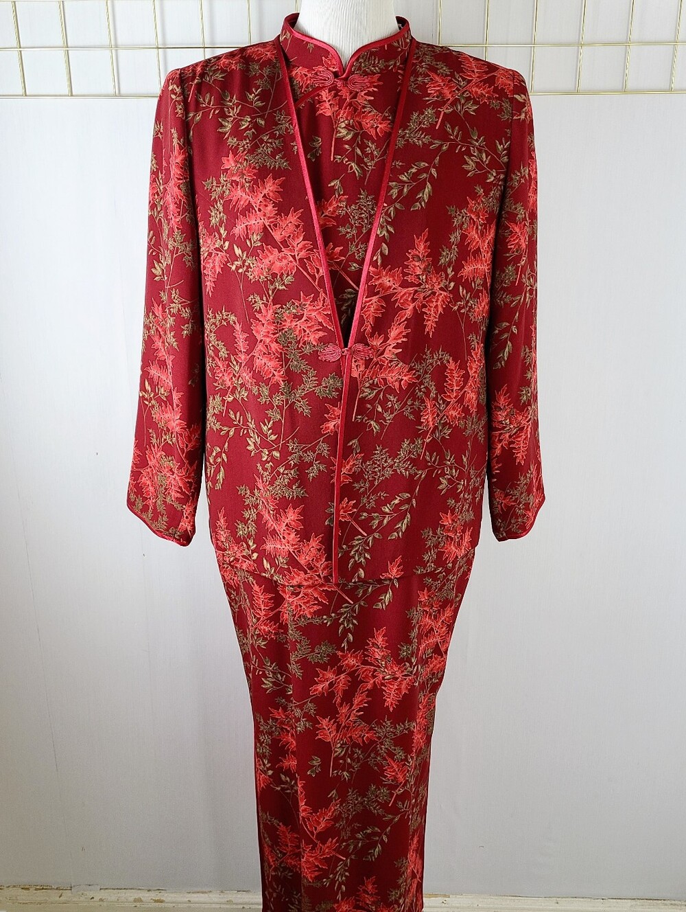 Shen Mei Qipao Style Vintage Dress Matching Jacket Set - Picture 4 of 9